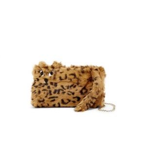 Alice & Olivia Cheetah Fur Muff Animal Hair Clutch Crossbody